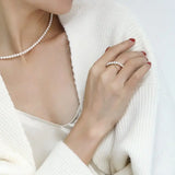 5A+ Natural Akoya Pearl Ring Handmade, 18K Yellow Gold Akoya Pearl Beaded Ring, Double Ring, Seawater Pearl Ring, Anniversary Gift Idea Etsy