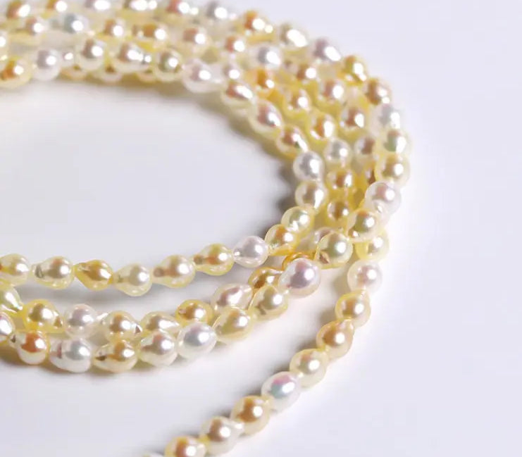 3mm Natural Akoya Baby Pearl Necklace, Handmade 18k Solid Yellow Gold Golden Baby Pearl Necklace, Colorful Baby Pearl Beaded Choker Etsy
