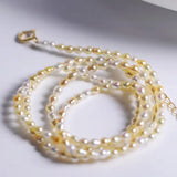 3mm Natural Akoya Baby Pearl Necklace, Handmade 18k Solid Yellow Gold Golden Baby Pearl Necklace, Colorful Baby Pearl Beaded Choker Etsy