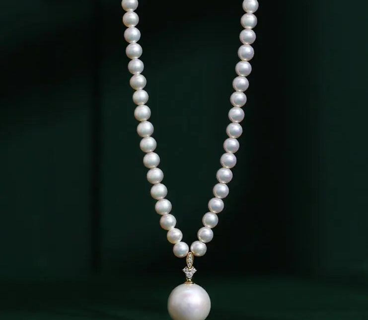 12mm Freshwater White Pink Pearl Strand Chokers - 14K Yellow Gold Etsy