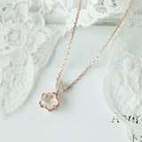 Sakura Pink Quartz & White Diamonds Necklace Handmade 18K Solid Yellow Gold Necklace, Anniversary Gift Idea, Retro Fine Jewelry Etsy