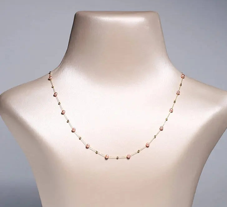 18K Yellow Gold Purple Pearl Choker - Natural High Luster Baby Pearl Necklace Etsy