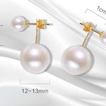 6-13mm AAA+ Freshwater White Pearl Earrings - 18K Yellow Gold Etsy