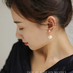 6-13mm AAA+ Freshwater White Pearl Earrings - 18K Yellow Gold Etsy