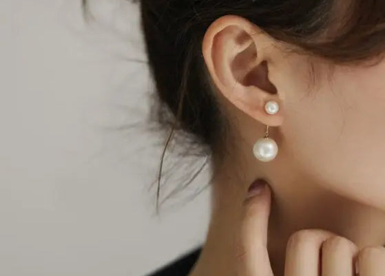 6-13mm AAA+ Freshwater White Pearl Earrings - 18K Yellow Gold Etsy