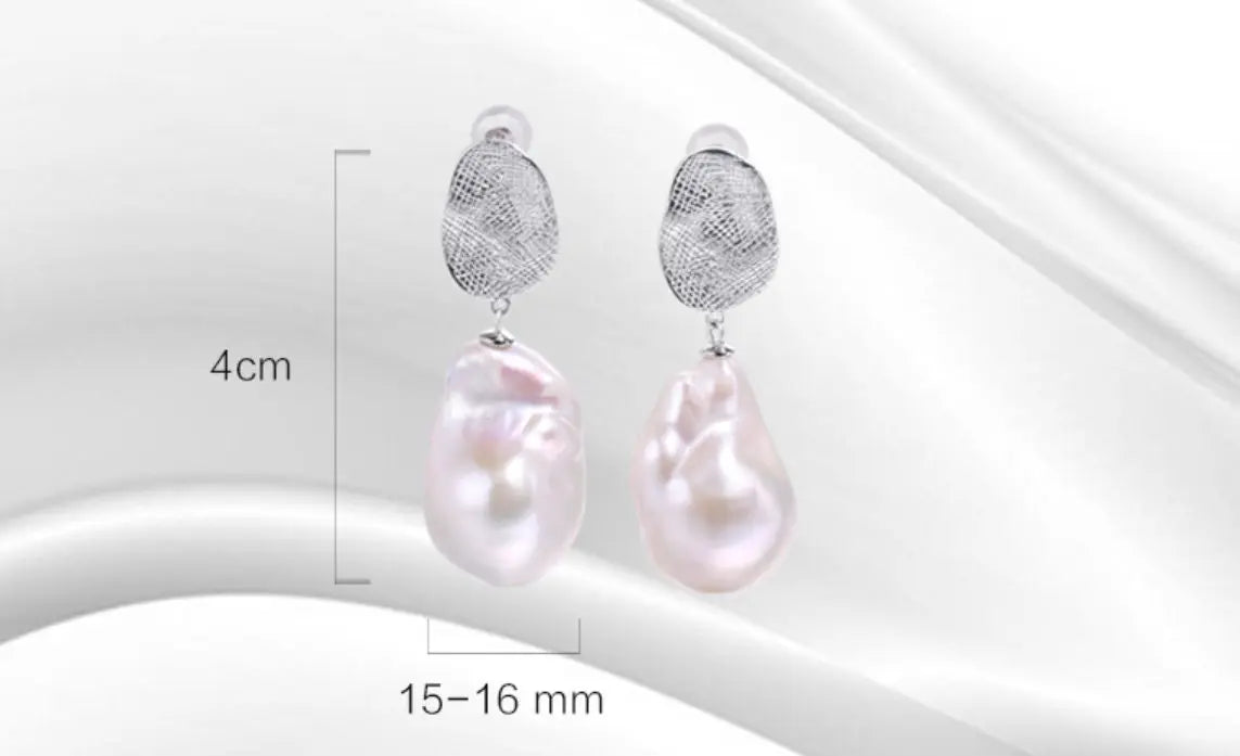 5A+ Natural High Luster Baroque Pearl Earrings, Handmade Silver 925 White Pearl Earrings, Freshwater Pearl S925 Disc Earrings Gift for Her Etsy
