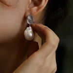 5A+ Natural High Luster Baroque Pearl Earrings, Handmade Silver 925 White Pearl Earrings, Freshwater Pearl S925 Disc Earrings Gift for Her Etsy