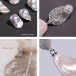 5A+ Natural High Luster Baroque Pearl Earrings, Handmade Silver 925 White Pearl Earrings, Freshwater Pearl S925 Disc Earrings Gift for Her Etsy