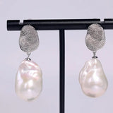 5A+ Natural High Luster Baroque Pearl Earrings, Handmade Silver 925 White Pearl Earrings, Freshwater Pearl S925 Disc Earrings Gift for Her Etsy