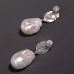 5A+ Natural High Luster Baroque Pearl Earrings, Handmade Silver 925 White Pearl Earrings, Freshwater Pearl S925 Disc Earrings Gift for Her Etsy