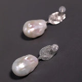 5A+ Natural High Luster Baroque Pearl Earrings, Handmade Silver 925 White Pearl Earrings, Freshwater Pearl S925 Disc Earrings Gift for Her Etsy