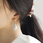 16mm Natural High Luster Baroque Pearl Earrings, Two in one Jewelry, Silver 925 White Pearl Handmade Earrings, Freshwater Pearl Earrings Etsy