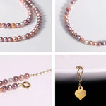4A+ Natural High Luster Colorful Pearl Chokers, Handmade 18k Solid Yellow Gold Chokers, Purple Baby Pearl Chokers, Gift for Her Etsy