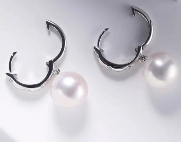 4A+ High Luster Pearl 12mm Handmade 925 Silver White Pink Pearl Earrings, Freshwater Pearl Earrings, Pink Pearl, Diamond Earrings Etsy