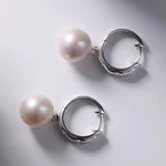 4A+ High Luster Pearl 12mm Handmade 925 Silver White Pink Pearl Earrings, Freshwater Pearl Earrings, Pink Pearl, Diamond Earrings Etsy