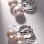 4A+ High Luster Pearl 12mm Handmade 925 Silver White Pink Pearl Earrings, Freshwater Pearl Earrings, Pink Pearl, Diamond Earrings Etsy