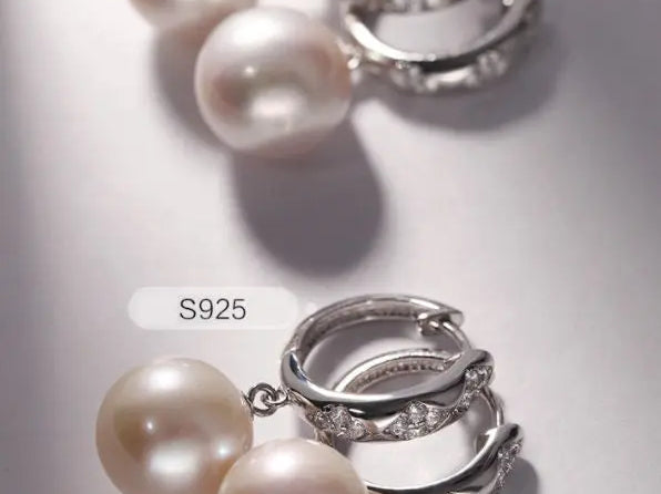 4A+ High Luster Pearl 12mm Handmade 925 Silver White Pink Pearl Earrings, Freshwater Pearl Earrings, Pink Pearl, Diamond Earrings Etsy