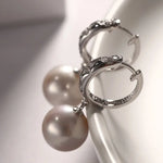 4A+ High Luster Pearl 12mm Handmade 925 Silver White Pink Pearl Earrings, Freshwater Pearl Earrings, Pink Pearl, Diamond Earrings Etsy