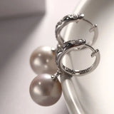 4A+ High Luster Pearl 12mm Handmade 925 Silver White Pink Pearl Earrings, Freshwater Pearl Earrings, Pink Pearl, Diamond Earrings Etsy