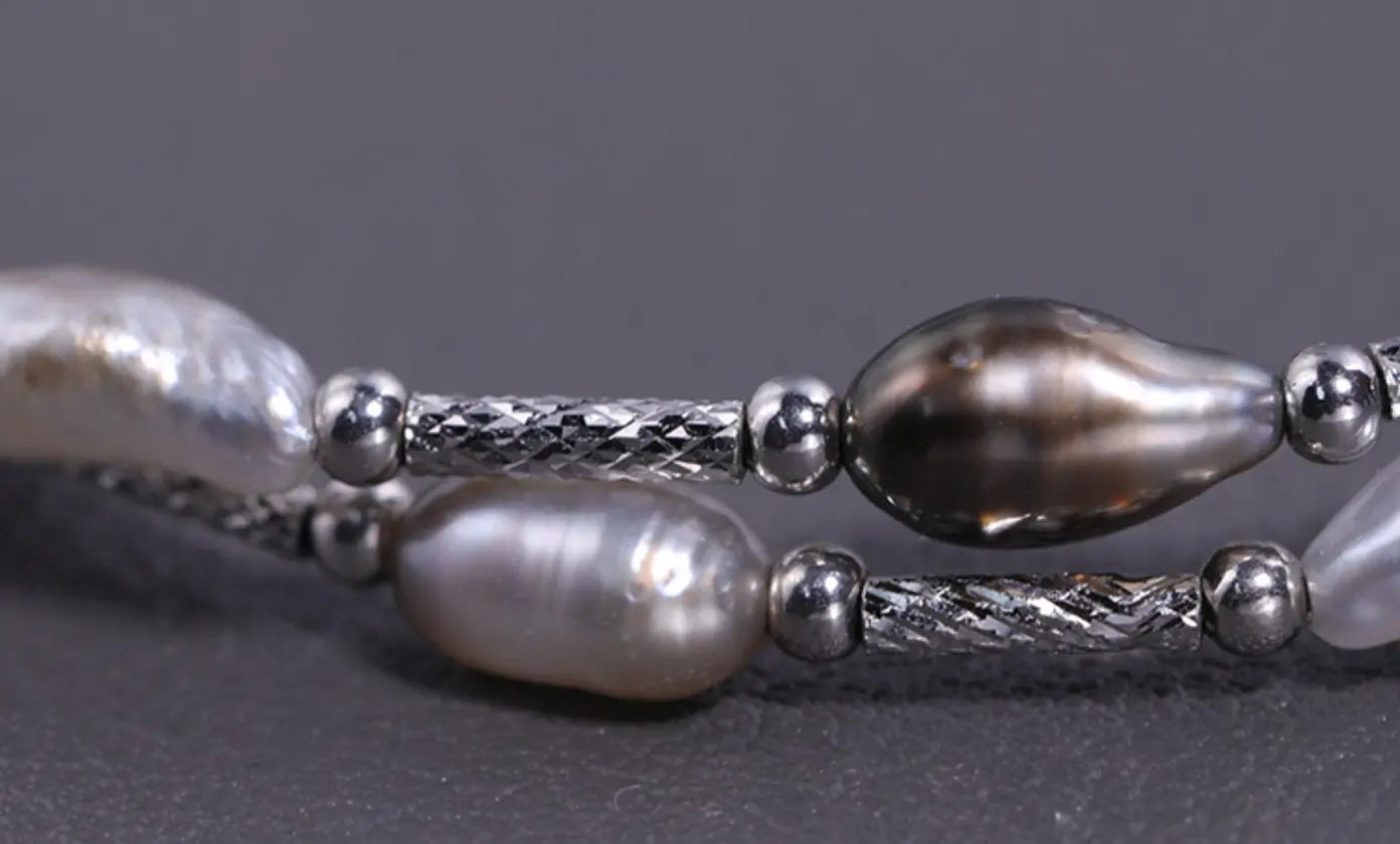 Natural Tahiti Black Keshi Pearl Bracelets, Handmade 925 Silver Baroque Pearl Bracelets, Gift Idea, Seawater Pearl, Beaded Bracelets Etsy