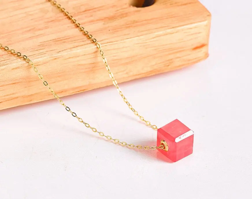 Superior Natural Rhodochrosite Necklace, 18K Gold Etsy