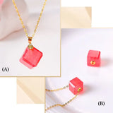 Superior Natural Rhodochrosite Necklace, 18K Gold Etsy