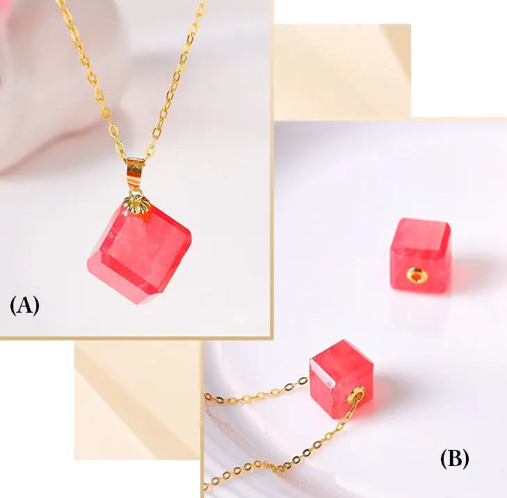 Superior Natural Rhodochrosite Necklace, 18K Gold Etsy