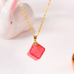 Superior Natural Rhodochrosite Necklace, 18K Gold Etsy