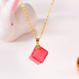 Superior Natural Rhodochrosite Necklace, 18K Gold Etsy