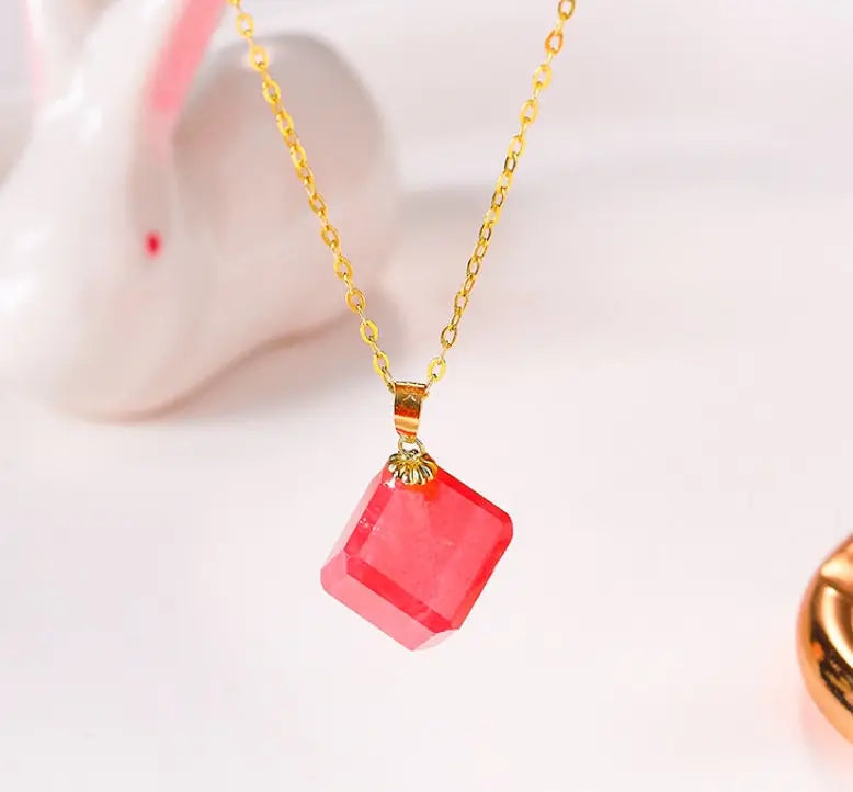 Superior Natural Rhodochrosite Necklace, 18K Gold Etsy