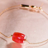 Superior Natural Rhodochrosite Bracelets, Handmade 18k Solid Yellow Gold Bracelets, Anniversary Wedding Gift Idea, Gift for Mom - LaCorserArtJewelry