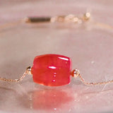 Superior Natural Rhodochrosite Bracelets, Handmade 18k Solid Yellow Gold Bracelets, Anniversary Wedding Gift Idea, Gift for Mom - LaCorserArtJewelry