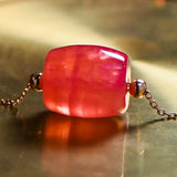 5A+ Natural Rhodochrosite Bracelets, Handmade 18k Solid Yellow Gold Bracelets, Anniversary Wedding Gift Idea, Gift for Mom - LaCorserArtJewelry