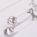 High Luster Baroque Pearl Earrings - 16mm Silver 925 Freshwater Pearl Etsy
