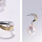 14mm Freshwater Baroque Pearl Earrings - Silver 925 Etsy