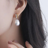 14mm Freshwater Baroque Pearl Earrings - Silver 925 Etsy