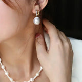14mm Freshwater Baroque Pearl Earrings - Silver 925 Etsy