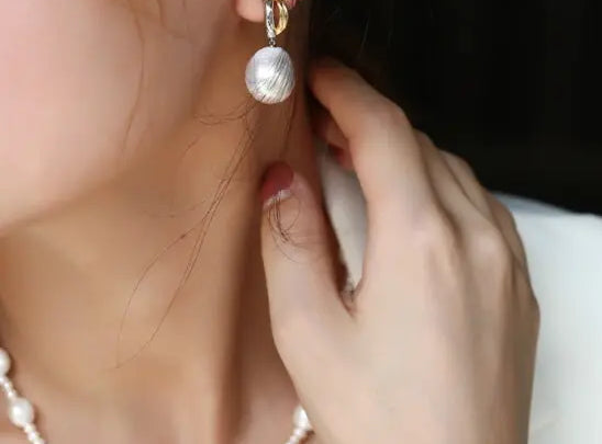 14mm Freshwater Baroque Pearl Earrings - Silver 925 Etsy