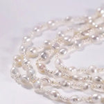 Natural High Luster Baroque Beaded Pearl Necklace, Silver 925 Handmade Long Necklace, Knitwear Necklace Anniversary Gift Idea Etsy