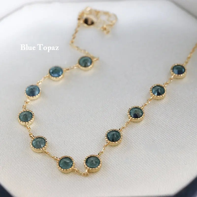 Natural Opal, Garnet, Topaz, Olivine Bracelet, 9k Yellow Gold Bracelet Etsy