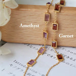 Natural Amethyst, Topaz, Olivine, Garnet, Citrine, Crystal Bracelet, 18K Gold Vermail Bracelet Retro Jewelry Etsy