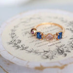 Amethyst  Blue Spinel Stackable Ring - 18K Yellow Gold Etsy