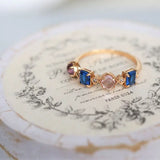 Amethyst  Blue Spinel Stackable Ring - 18K Yellow Gold Etsy