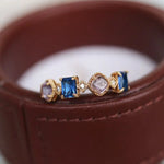 Amethyst  Blue Spinel Stackable Ring - 18K Yellow Gold Etsy