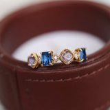 Amethyst  Blue Spinel Stackable Ring - 18K Yellow Gold Etsy