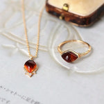 Natural Agate Diamond Ring Necklace - 18K Yellow Gold Etsy