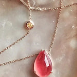Natural Argentina Rhodochrosite & Yellow Necklace 18K Rose Gold Etsy