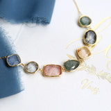 Natural Actinolite Tourmalinated Rutilated Quartz Bracelet, Handmade 18k Gold Vermail Bracelet, Anniversary Gift Idea Retro Jewelry - LaCorserArtJewelry