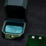 Viridian Velvet Leather Earrings Box, Hexagon Ring Box, Handmade from Japan, Engagement & Wedding Set Elegant Keepsake Box Etsy