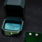 Viridian Velvet Leather Earrings Box, Hexagon Ring Box, Handmade from Japan, Engagement & Wedding Set Elegant Keepsake Box Etsy